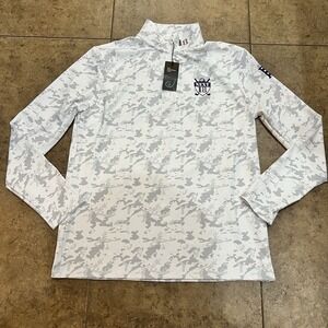 NWT Men's Old Fashioned Gold Quarter Zip Size Large White Gray Camo Pattern